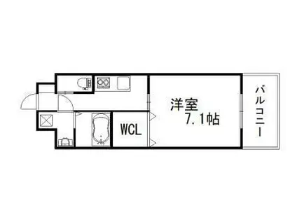 クリスタルエレガンス・ウエスト(1K/4階)の間取り写真