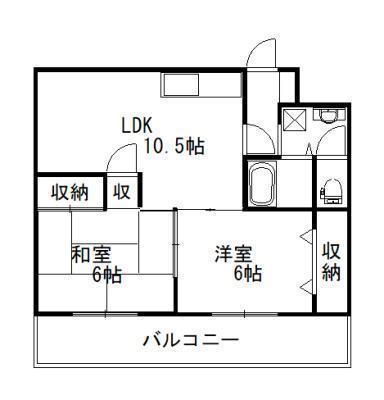 エアリーズ上野(2LDK/2階)の間取り写真