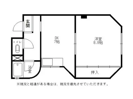 RIZEONE大和高田レジデンス(1DK/3階)の間取り写真