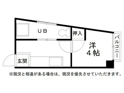 RIZEONE天神ノ森レジデンスA棟(1K/2階)の間取り写真