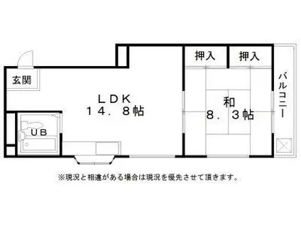 大広第2ビル(1LDK/3階)の間取り写真