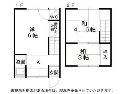 RIZE河内長野(3K/1階)の間取り写真