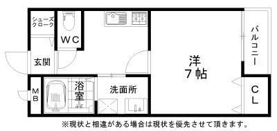 南海電鉄南海本線 二色浜駅 徒歩8分 2階建 築3年(1K/1階)の間取り写真