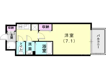 東海道本線 神戸駅(兵庫) 徒歩10分 10階建 新築(1K/2階)の間取り写真