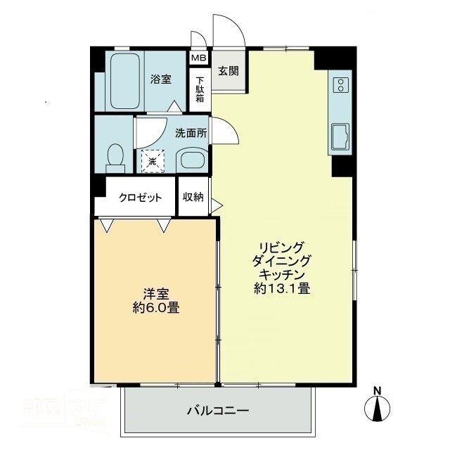 フォブールくさか(1LDK/1階)の間取り写真