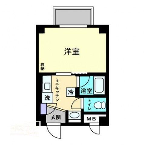 アルファコンフォート高松(1K/4階)の間取り写真