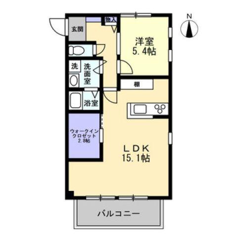 フォブール由良(2LDK/2階)の間取り写真