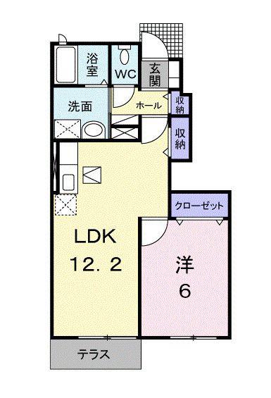 エステート・ステラ1号館(1LDK/1階)の間取り写真