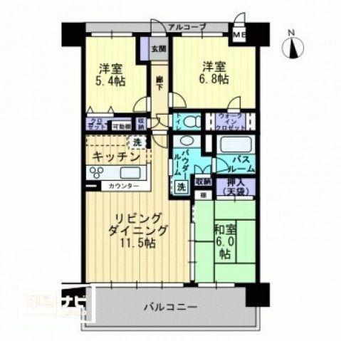 アルファステイツ高松駅前(3LDK/7階)の間取り写真