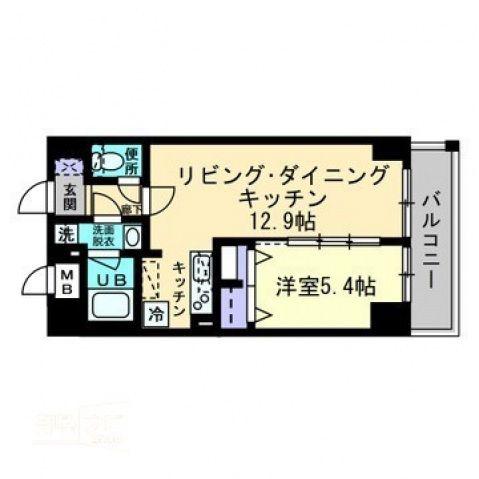 アンパレ内町(1LDK/3階)の間取り写真