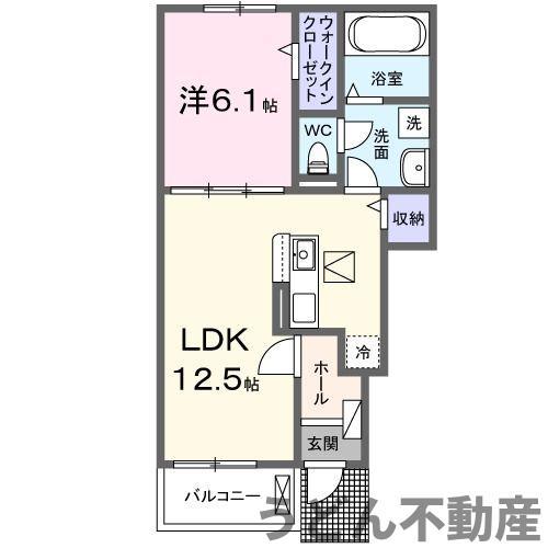 シンフォニー(1LDK/1階)の間取り写真