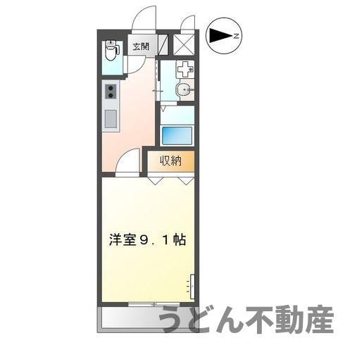 ウエストゲート(1K/2階)の間取り写真