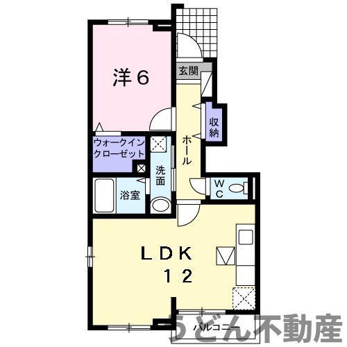 秋桜NEOB(1LDK/1階)の間取り写真