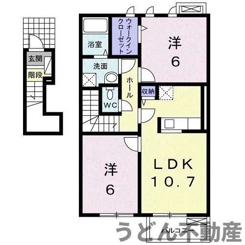 ルースデラプレッソⅢ(2LDK/2階)の間取り写真