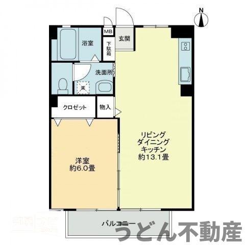 フォブールくさか(1LDK/2階)の間取り写真