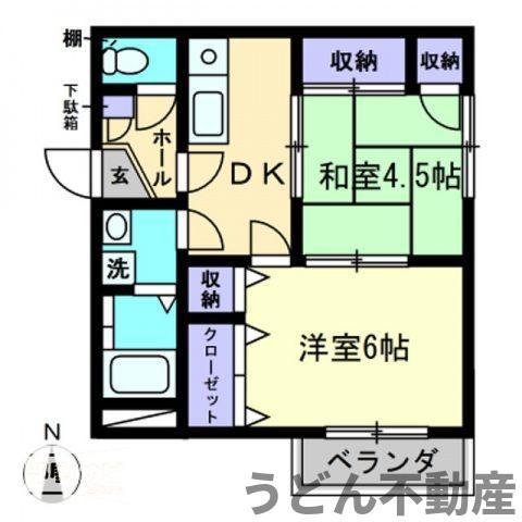 リサーラ錦町(2DK/3階)の間取り写真