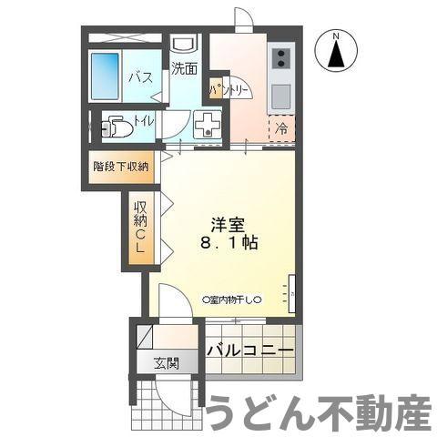 キャトルセゾン Ⅱ(1K/1階)の間取り写真