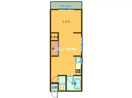 紀勢本線 紀三井寺駅 徒歩20分 2階建 築43年(1K/1階)の間取り写真