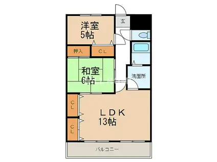 紀勢本線 冷水浦駅 徒歩65分 3階建 築26年(2LDK/3階)の間取り写真