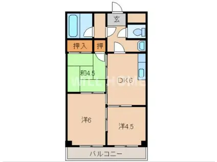 南海電鉄加太支線 東松江駅(和歌山) 徒歩2分 7階建 築42年(3DK/3階)の間取り写真