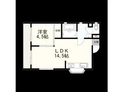 エジスポール(2DK/3階)の間取り写真