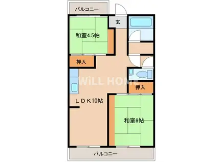 紀州コーポ(2LDK/1階)の間取り写真