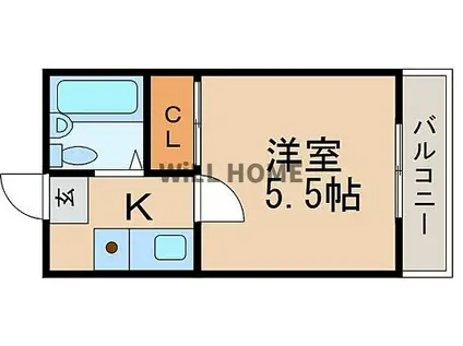 ローズコート和歌山(1K/1階)の間取り写真