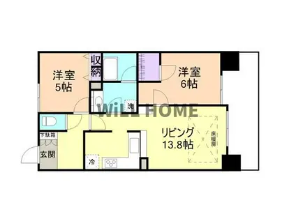 紀勢本線 宮前駅 徒歩24分 10階建 築23年(2LDK/5階)の間取り写真
