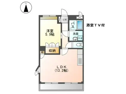 リュミエール(1LDK/2階)の間取り写真