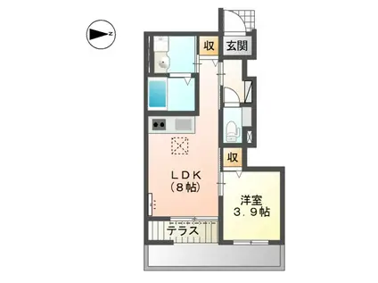モイス・シャームⅡ(1LDK/1階)の間取り写真