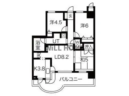 セレッソコート和歌山アクロス(3LDK/6階)の間取り写真