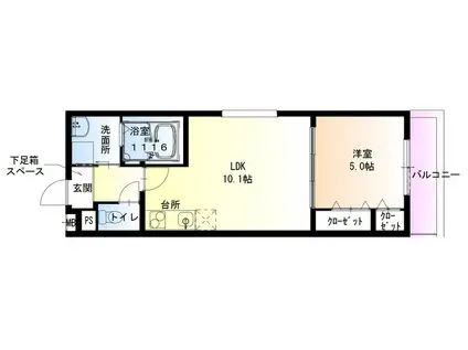 和歌山電鐵貴志川線 田中口駅 徒歩10分 3階建 築1年(1LDK/1階)の間取り写真