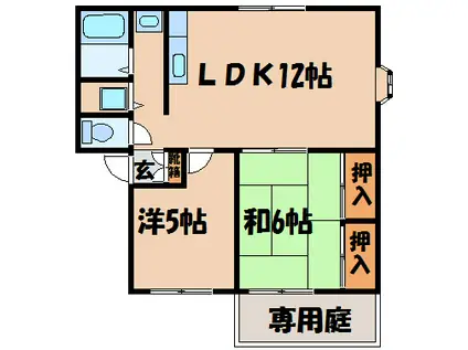 和歌山電鐵貴志川線 神前駅(和歌山) 徒歩10分 2階建 築34年(2LDK/1階)の間取り写真