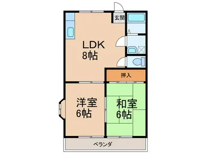和歌山電鐵貴志川線 神前駅(和歌山) 徒歩14分 3階建 築34年(2LDK/2階)の間取り写真