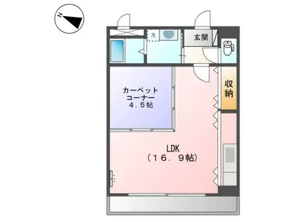 コンフォース21(1LDK/3階)の間取り写真
