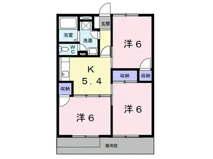 メゾンラフィネA(3K/1階)の間取り写真