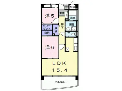 ポルトーネ(2LDK/1階)の間取り写真