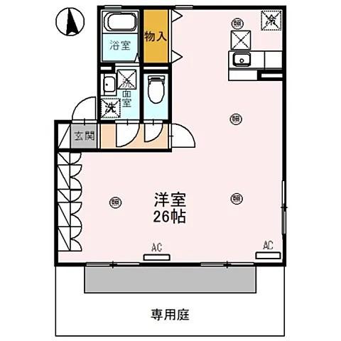 シンフォニータウンⅢ(ワンルーム/2階)の間取り写真