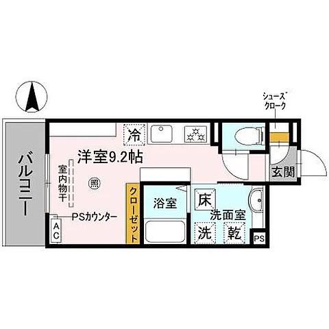 紀勢本線 和歌山市駅 徒歩6分 3階建 築1年(ワンルーム/1階)の間取り写真