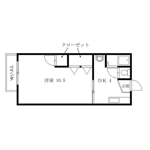 松本 ハイツ(1DK/2階)の間取り写真
