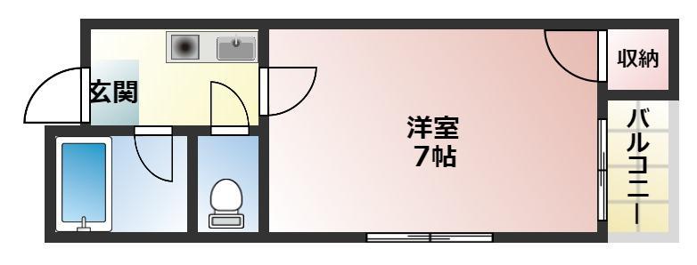 ラ・エトワール(1K/1階)の間取り写真
