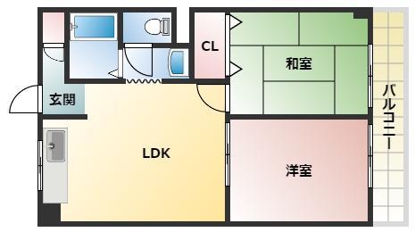 新光永住(2LDK/3階)の間取り写真