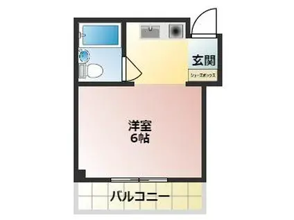 双海ハイツ(1K/4階)の間取り写真