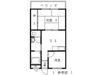 ハイツリヴェール(2DK/1階)の間取り写真