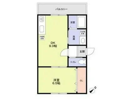 セントポーリア梅園(1LDK/3階)の間取り写真