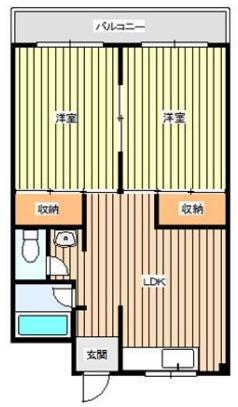 サンコーポ八雲(2LDK/3階)の間取り写真