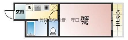 グリーンピア守口B棟(1K/2階)の間取り写真