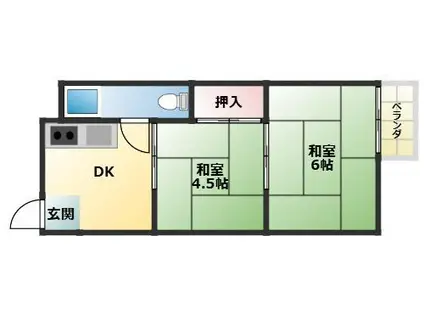 菊水マンション(2DK/4階)の間取り写真