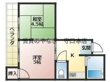 第三光永住(2K/3階)の間取り写真