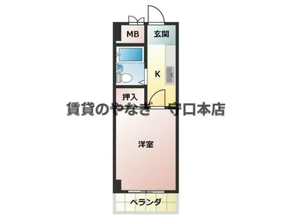 マルセビル(1K/4階)の間取り写真